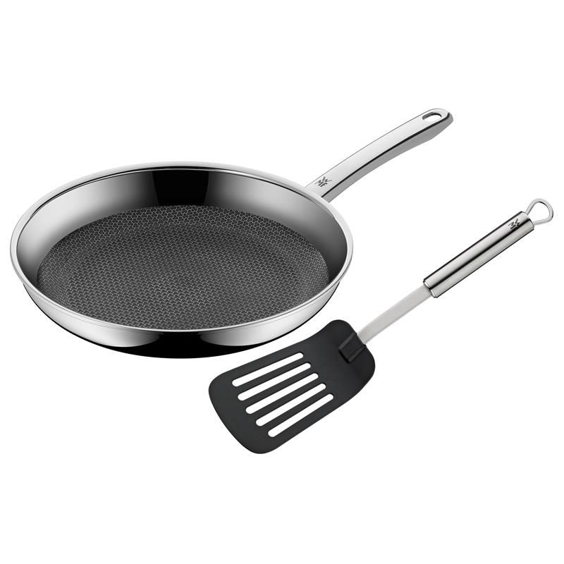 WMF Profi Resist Koekenpan 28 cm - Zwart/RVS - Incl. Spatel