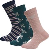 hummel hmlALFIE SOCK 3-PACK Sneakersokken Gestreept Kinderen Vrouwen Katoen WOODROSE 28-31