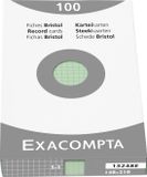 Exacompta etui 100 steekkaarten bristol geruit 5x5 niet geperforeerd 148x210mm - Groen