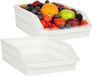 Gondol Plastics Koelkast/keuken organiser open mand - 2x - wit - kunststof - 30 x 26 x 9 cm