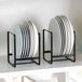OEM Metalen set van 2 bordenhouders met draaghandgrepen, bordenbeschermers voor borden, snijplanken, deksels, zwart, maat S