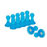 Magneet Expert® grote fruitige gekleurde Skittle magneten - lichtblauw (10 verpakkingen van 6)