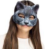 Boland EVA masker Kat Grijs - Kinderen en volwassenen - Kat - Dieren - Carnaval - Themafeest