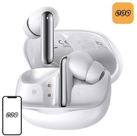 QCY HT12 - White - On-ear Headphones - Bluetooth - Noise Cancelling - 20h Battery