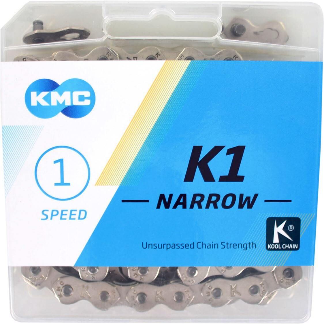 KMC K1 3/32 Narrow Silver Chain - 4715575898100