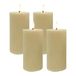 Relaxdays LED-kaarsen, set van 4, HxD: 18 x 7,5 cm, flakkerende vlam, van echt was, vlamloze blokkaarsen, beige