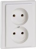 Schneider Electric Dubbel stopcontact - Inbouw - 2V - Verticaal - Polarwit - M-Smart