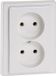 Schneider Electric Dubbel stopcontact - Inbouw - 2V - Verticaal - Polarwit - M-Smart
