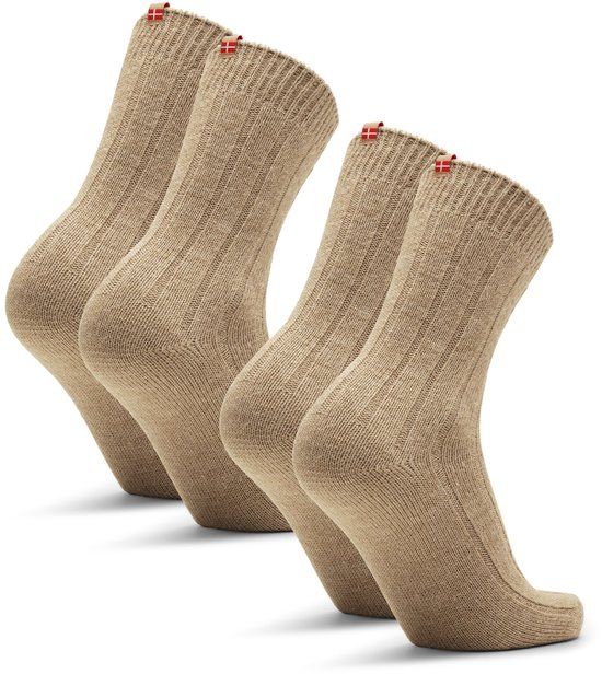DANISH ENDURANCE Alpaca Wollen Sokken - Unisex - Maat 43-47 - Beige Gemêleerd