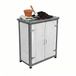 Merkloos Oppottafel - met kast en werkblad - 90x75x40 cm - hout - wit-grijs