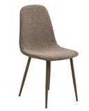 House Nordic Stockholm eetkamerstoel, lichtbruin stof, set van 2