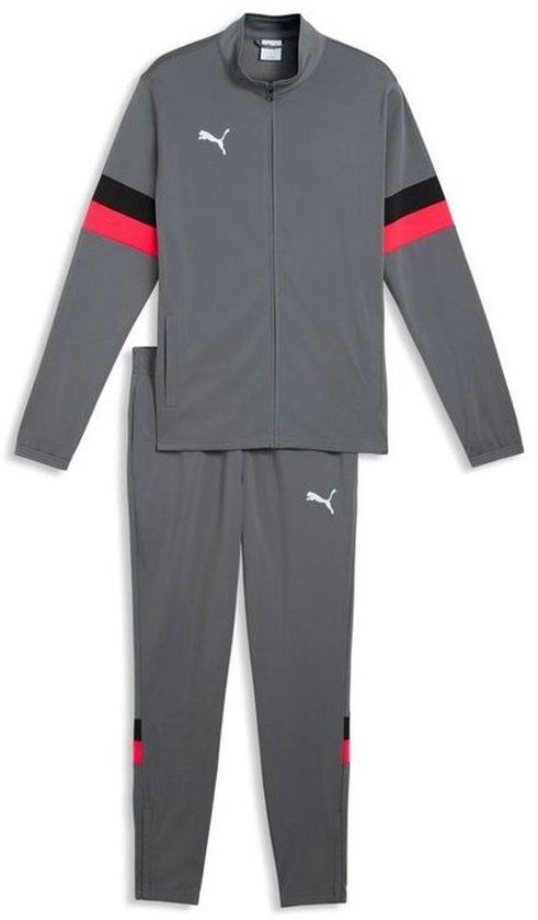 Puma IndividualRISE Tracksuit 658996 - Flat Medium Gray-Puma White-Ultra Red