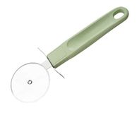 Fackelmann Pizzasnijder, 20 cm, ECO, pizzaroller met ergonomische handgreep, hoogwaardige keukenhulp voor eenvoudig snijden van de pizza's (kleur: mintgroen/lichtgrijs), hoeveelheid: 1 stuk