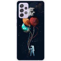Cosmonaute aux ballons Bedrukt siliconen hoesje compatibel met Samsung Galaxy A72 4G