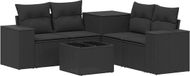 vidaXL - Bankstel - 2 zitplaatsen - Zwart - Poly Rattan en Staal