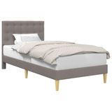 vidaXL Bedframe met hoofdeinde Taupe 90 x 200 cm Stof