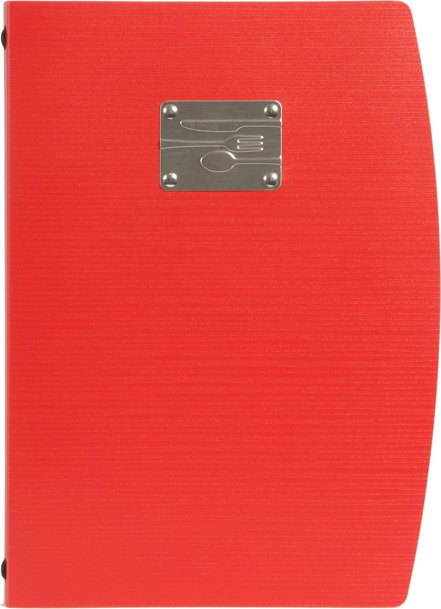Securit menukaart Rio ft A 4 rood inox plaatje bestek
