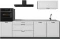 Vicco Complete keukeneenheid R-Line, Wit landelijk/Antraciet, 280 cm marmer werkblad