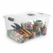 Plasticforte Opslagbox - 57L - Transparant - Met deksel en wielen