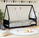Maison Exclusive - Lit enfant, noir, 80x200 cm, pin massif