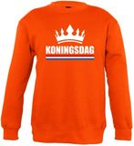 Shoppartners Oranje Koningsdag met kroon sweater kinderen 5-6 jaar (110/116)
