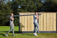 Merkloos Tuindeco Berton paal Amstel antraciet eindmodel 280 cm