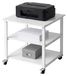 Chariot de rangement pour imprimante, sur roulettes, 3 niveaux, 53x50x50 cm, blanc