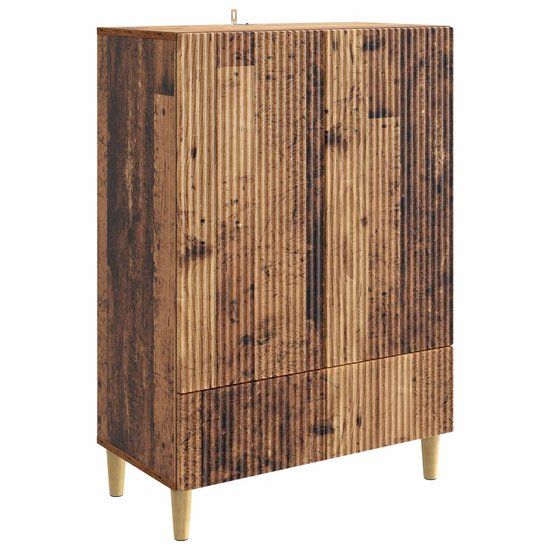 vidaXL Dressoir met lade Oud hout 66 x 34,5 x 95 cm Bewerkt hout