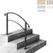 VEVOR Smeedijzeren Leuning 2-3 Treden Trap Leuning 47,5cm Smeedijzeren Leuning Rail Afstand Tussen Palen 63,5cm Outdoor Indoor Trapleuning voor Tuinen Woongebouwen CommerciëLe Kantoorgebouwen Zwart