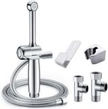 Famanu - Chroom messing bidet handdouche 7,9 inch met terugslagklep, waterbesparend