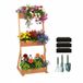 Relaxdays Verticale tuin - 140x60x50 cm - 3 bakken - met accessoires - bruin