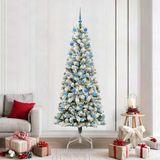 Prolenta Maison Exclusive Kunstkerstboom, inklapbaar, groen en wit, 210 cm