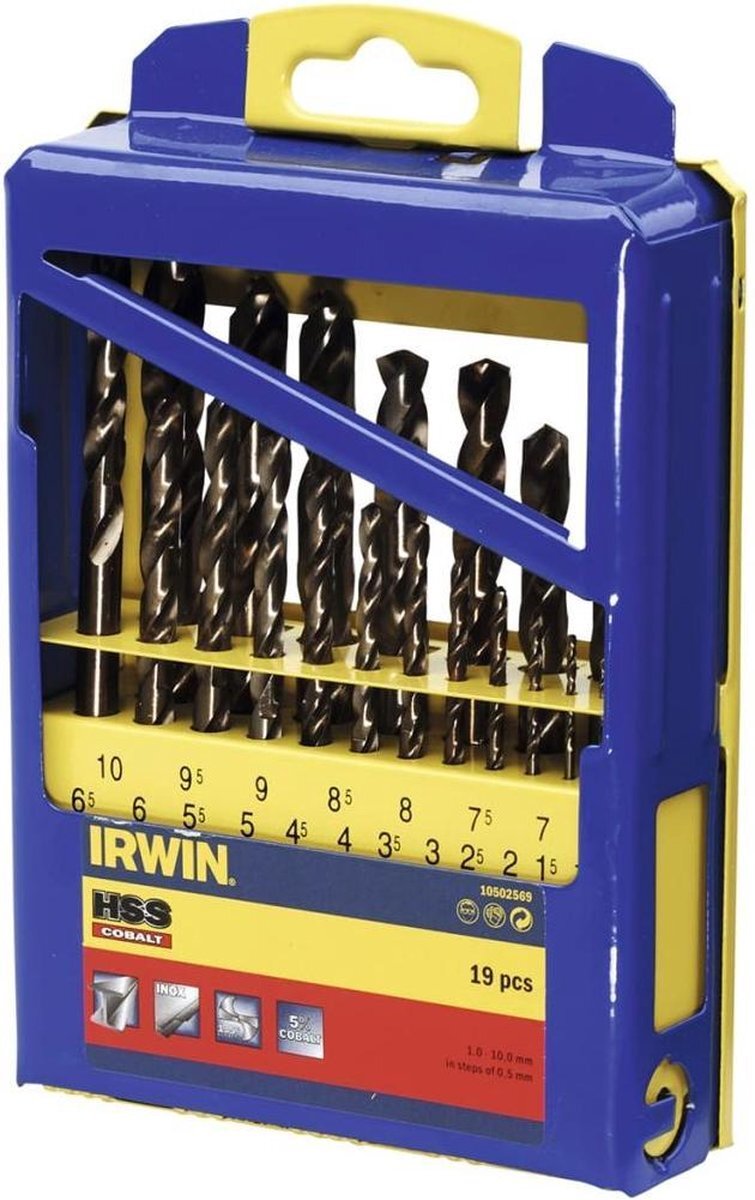 IRWIN HSS Cobalt borenset 19-delig 1.0-10.0 mm 10502569