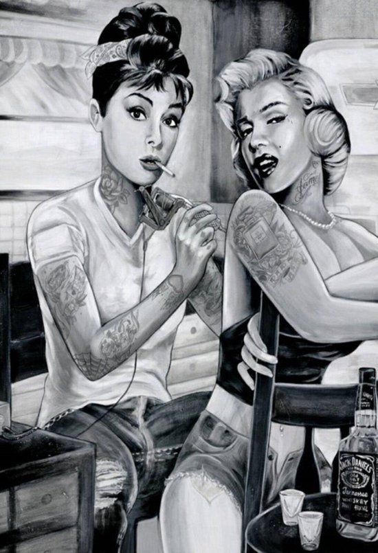 Wandbord - Tattoo Art - 20x30cm - Metaal