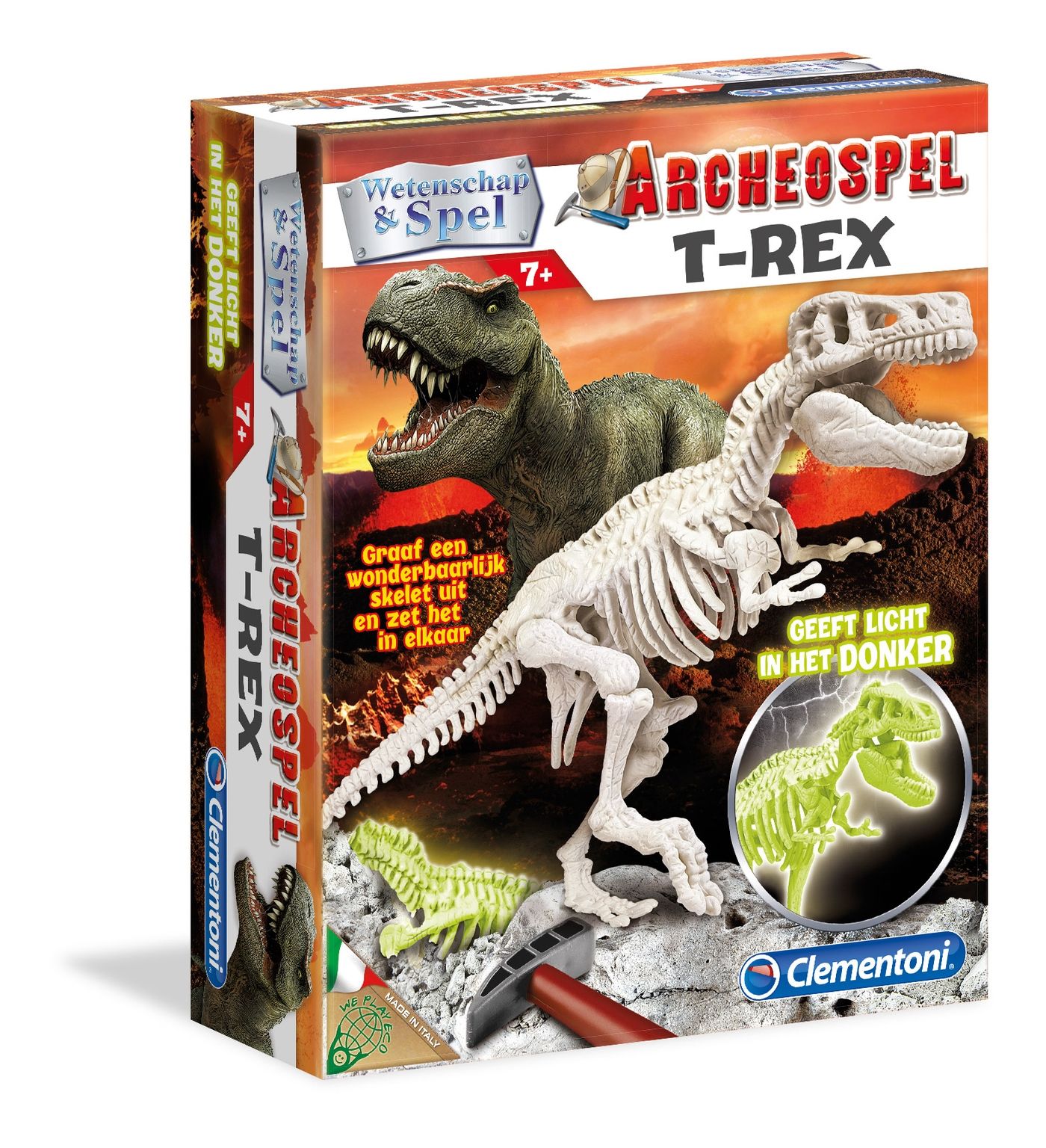 Clementoni Archeospel T-rex Fluor 7+ - Experimenteerdoos - Paleontologie Speelgoed