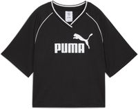 PUMA ESS Relaxed Cropped Football Jersey Dames T-shirt - Puma Black