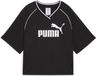 PUMA ESS Relaxed Cropped Football Jersey Dames T-shirt - Puma Black