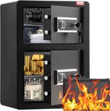 Vevor Dubbele Deurkluis Sleutelslot Wachtwoord Meubelkluis 42x35x59cm Zwart