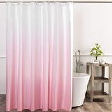 YI&ZE Ombre douchegordijnsets voor badkamer accessoires stof polyester waterdicht modern douchegordijn voering met 12 haken roze B 72 x L 72 cm