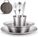 OEM Bol Bestek Set Roestvrij Staal Servies Set met Koffer Mes Vork Lepel Plaat Koffie Mok Ideaal voor Outdoor Reizen Wandelen Camping - Camping Bestek Set