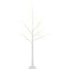 Sapin de Noël blanc avec lumières LED, socle carré et câble d'alimentation, en acier et PP, 20x20x150 cm