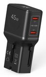 Celly MULTIPLUGSL45W 45W Snellader voor Smartphone, Tablet, Hoofdtelefoons - Zwart