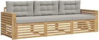 vidaXL - Buiten - bank - set - 3 - st - Wit - en - Lichtgrijs - Massief - Acacia - Hout