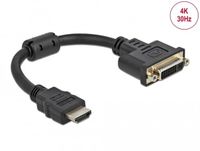 Delock Adapter HDMI male to DVI 24+5 female 4K 30 Hz 20 cm