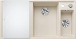 Blanco Silgranit spoelbak, 1000x510 mm, zacht wit, met afvoerbediening en toebehoren
