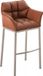 AndOutdoorMatch Tabouret de bar Micah - Brun - Similicuir - Avec dossier et accoudoir