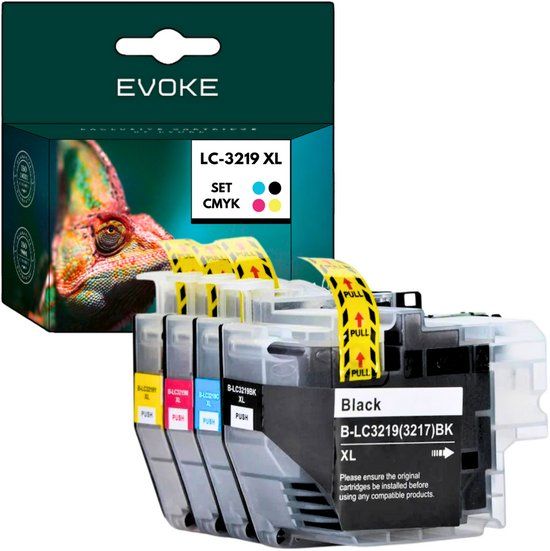 Evoke Set van 4 inktpatronen Brother LC 3219 XL Zwart/Kleur