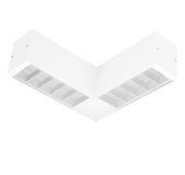 Zarivy Lineaire diffuser met donker plafond met prisma voor L-verbinding