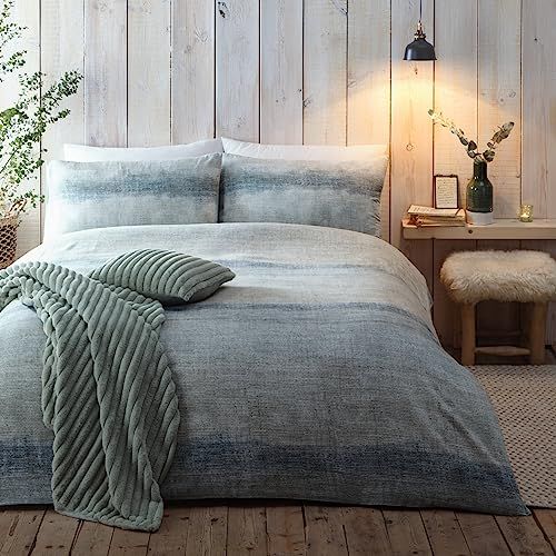 Appletree Hygge Anson Stripe Dekbedovertrek Set - Groen - Tweepersoonsbed