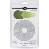 Sizzix Framelits Set van Metalen Stansmallen - Geschulpte Cirkels - 8 Stuks